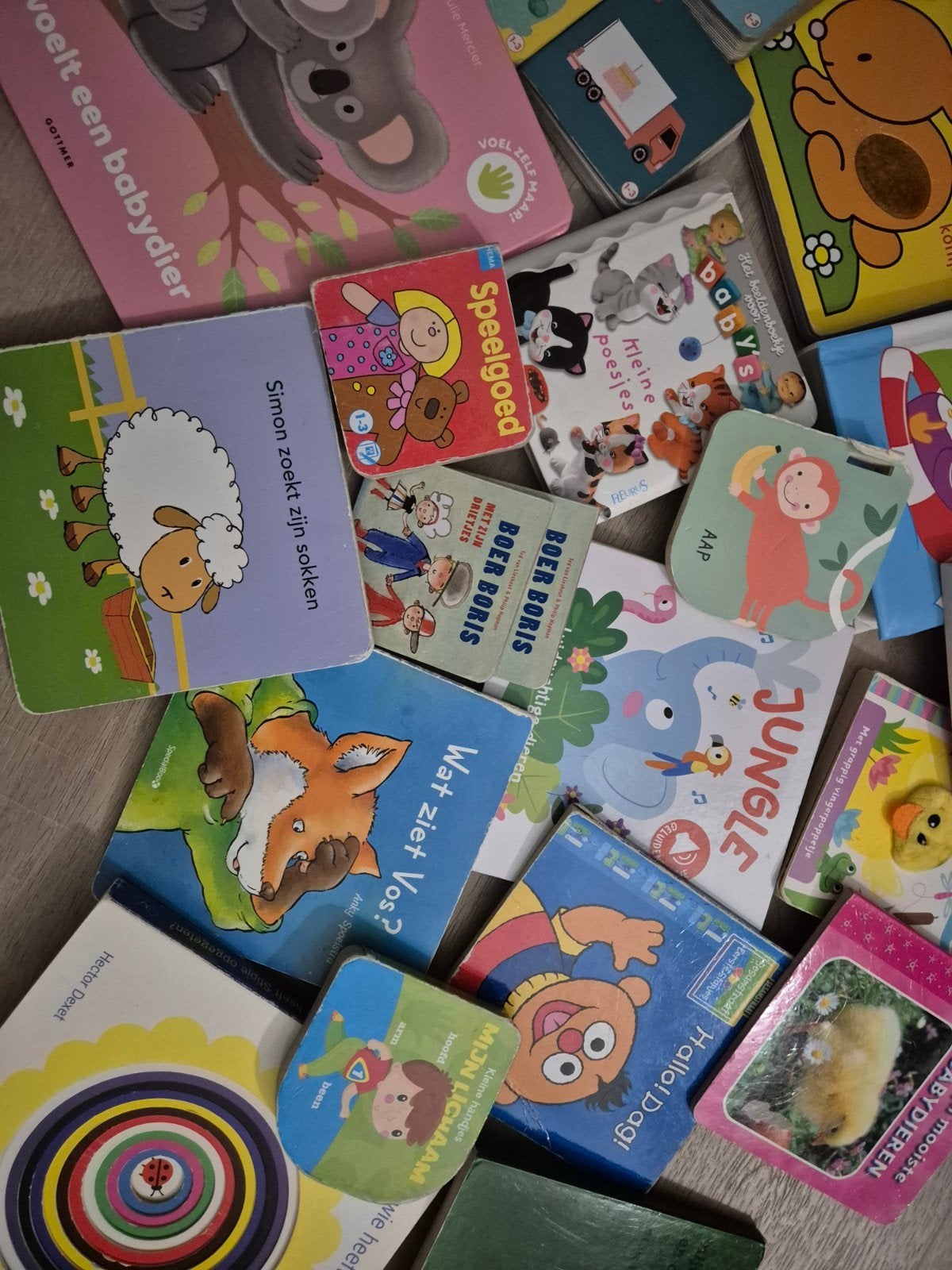 Grote partij kinderboeken (zie foto's), Ophalen of Verzenden, Gelezen, Uitklap-, Voel- of Ontdekboek, 1 tot 2 jaar