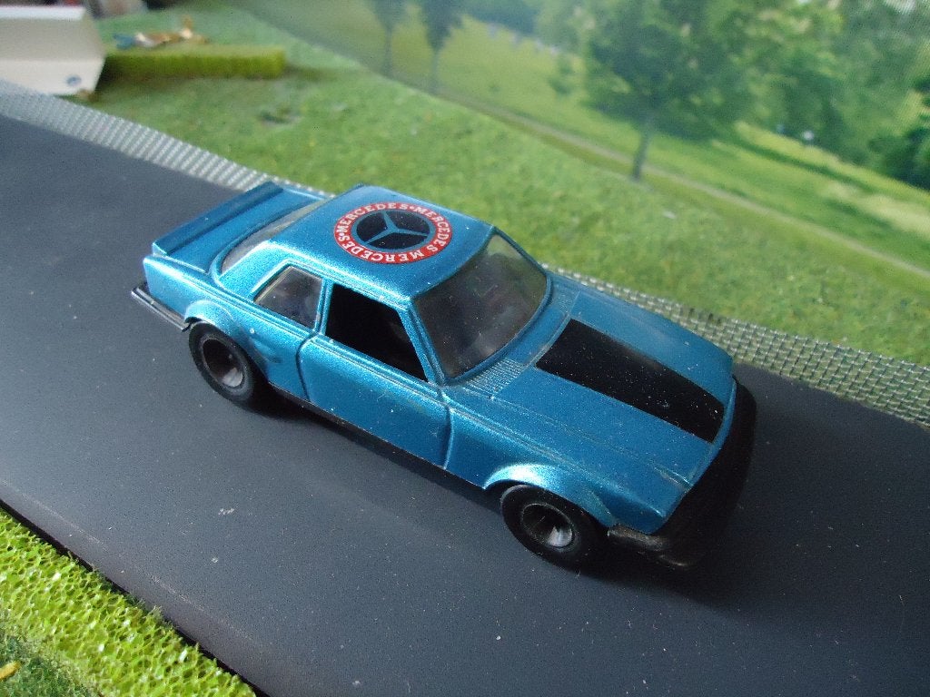 1:40 Mercedes Benz C107 450 SLC Rally Polistil blauwmetallic, Hobby en Vrije tijd, Ophalen of Verzenden, Gebruikt, Auto, Overige merken