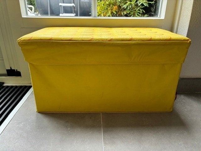 Lego opberg hocker bank - geel, Ophalen, Zo goed als nieuw, Duplo
