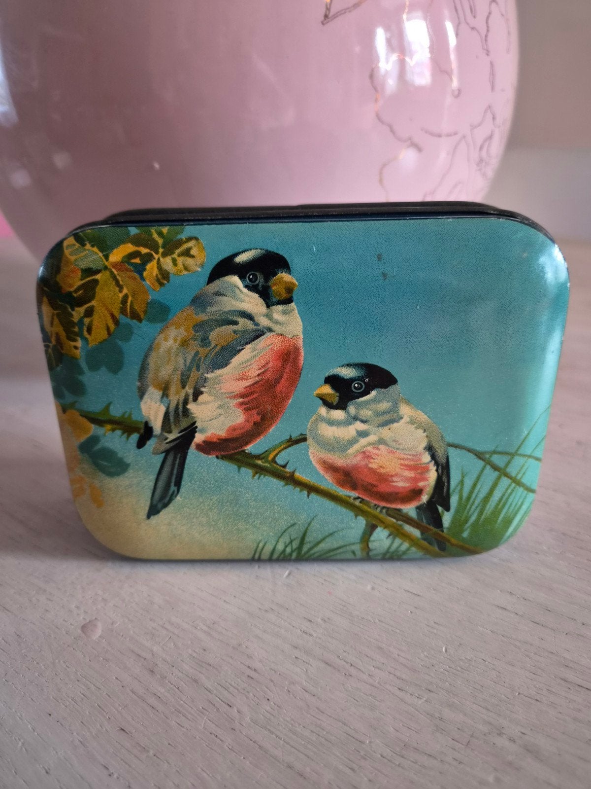 Vintage blikken doosje met vogels - Blue Bird Toffee, Ophalen of Verzenden