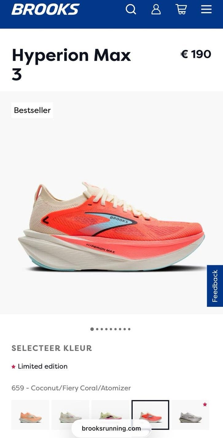 Brooks Hyperion Max 3, Overige kleuren, Ophalen of Verzenden, Sneakers of Gympen, Zo goed als nieuw
