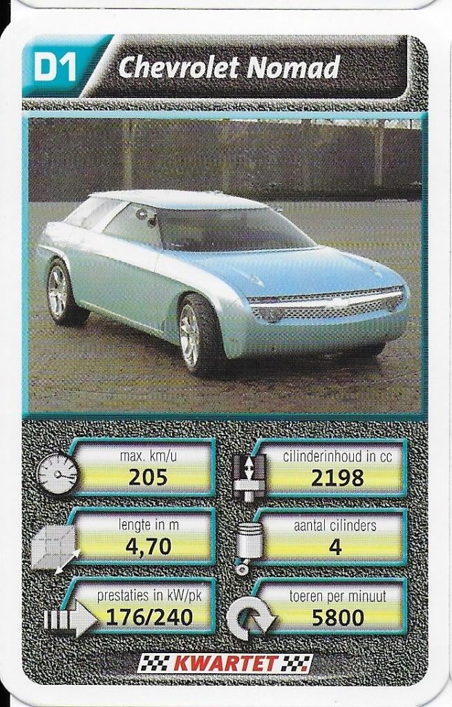 Kw4282 autokaartje d1 chevrolet nomad, Ophalen of Verzenden, Zo goed als nieuw, Auto's