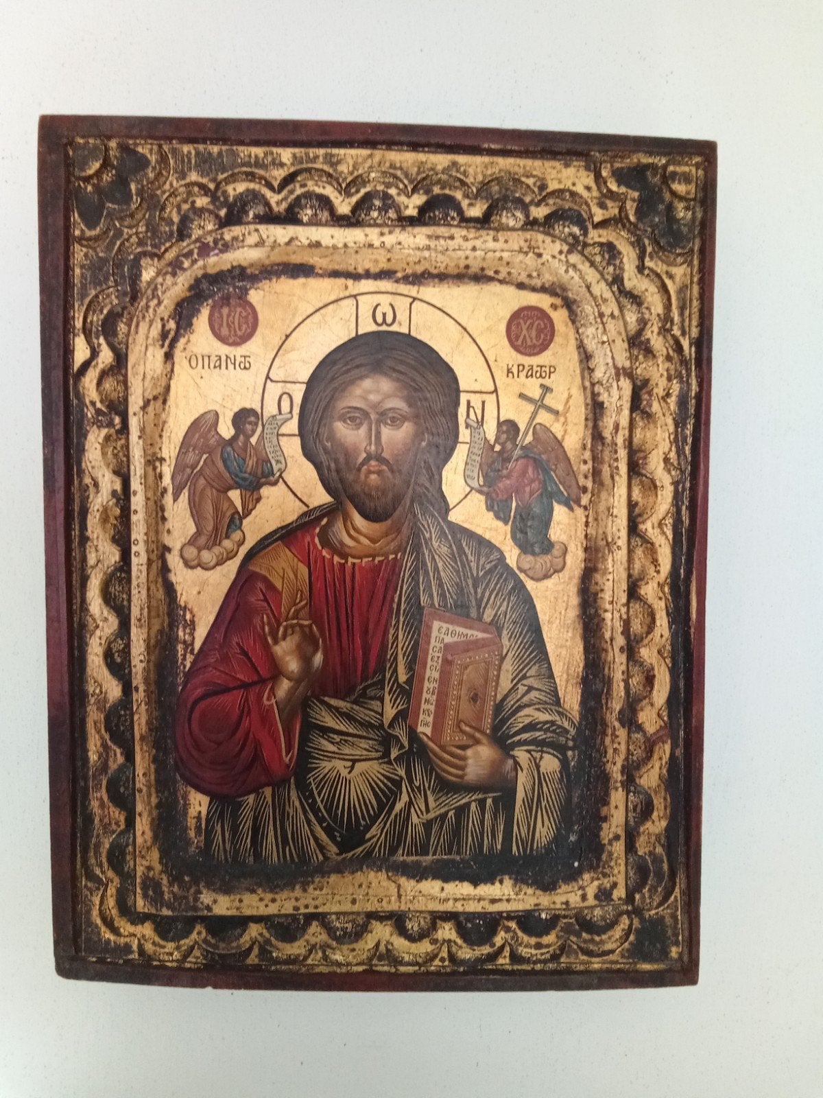 Griekse Orthodoxe Icoon van Christus Pantocrator, Antiek en Kunst, Antiek | Religie, Verzenden