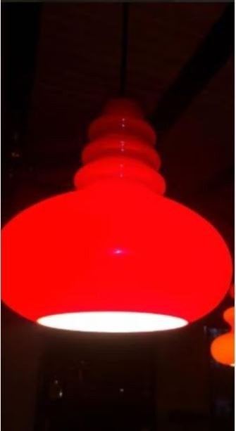 vintage space age Peill & Putzler glas hanglamp stukprijs, Ophalen, E27 (groot), Space age, Glas