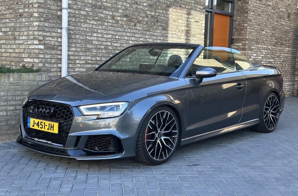 Audi A3 Cabriolet 2.0 TFSI quattro Stage 2 - 349pk S3-look, Auto's, Zwart, 4 cilinders, Cabriolet, Vierwielaandrijving