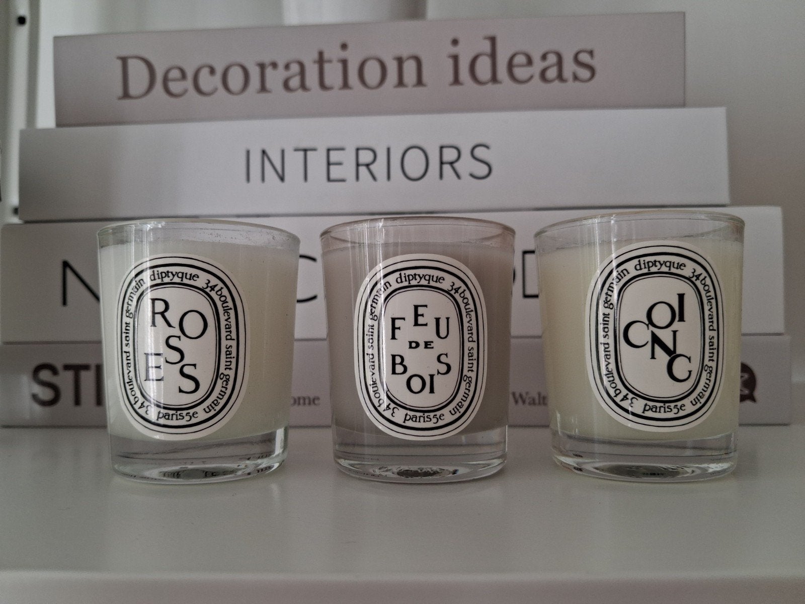 Set van 3 Diptyque mini kaarsjes (Roses/Feu de Bois/Coinc), Huis en Inrichting, Ophalen of Verzenden, Nieuw, Kaars