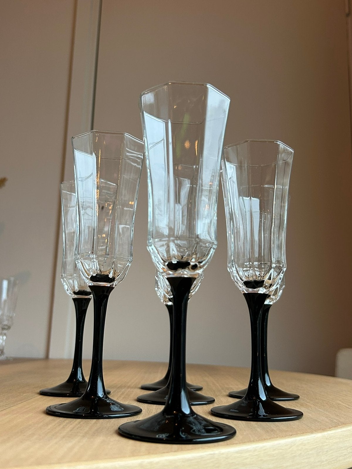 7 franse vintage wijn glazen , vintage jaren 80, Ophalen of Verzenden, Zo goed als nieuw, Overige typen