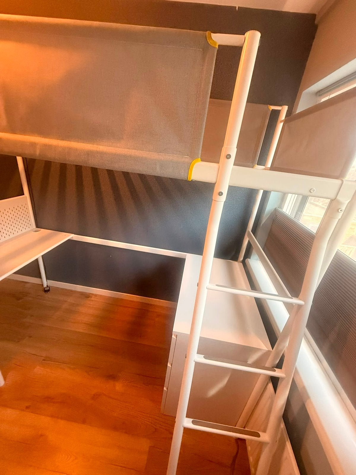 Hoogslaper Ikea Vitval bed + bureau, Ophalen, Gebruikt, Eenpersoons, 200 cm