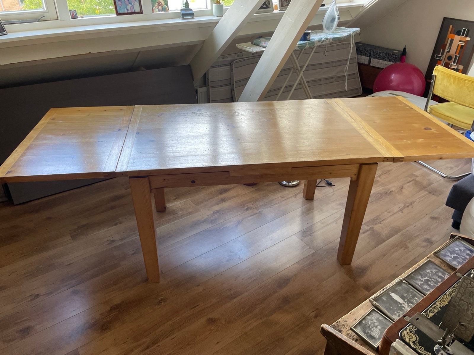 Uitklaptafel, grenen, Ophalen, Gebruikt, 200 cm of meer, 50 tot 100 cm
