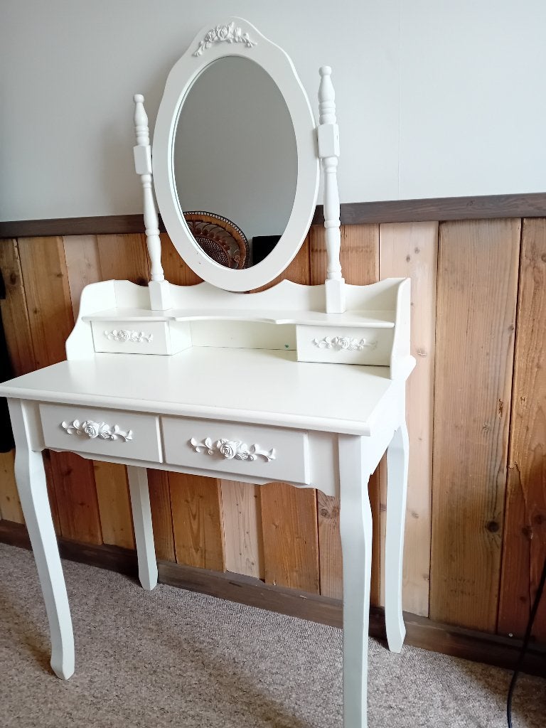 Kaptafel, side table met spiegel, Ophalen, Gebruikt, 100 tot 150 cm, 25 tot 50 cm