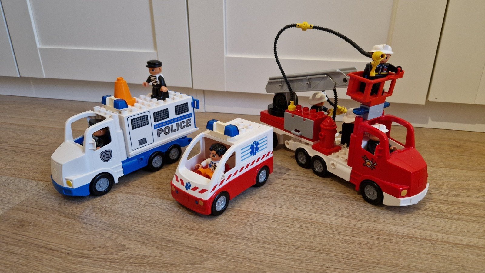 Lego Duplo brandweer, politie, ambulance, Ophalen of Verzenden, Gebruikt, Overige merken