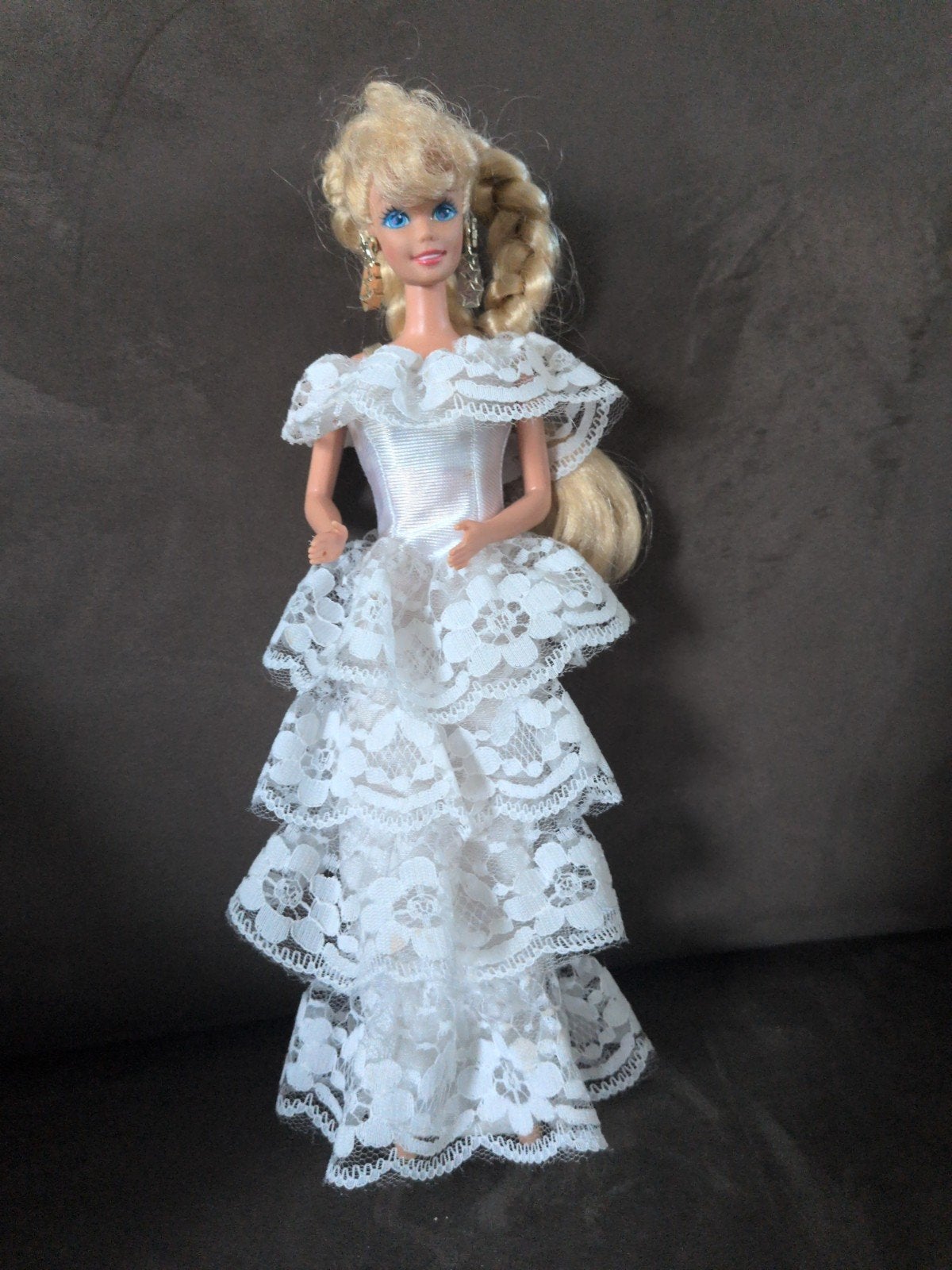 Vintage Barbie1976 in bruidsjurk Mattel, Ophalen of Verzenden, Gebruikt