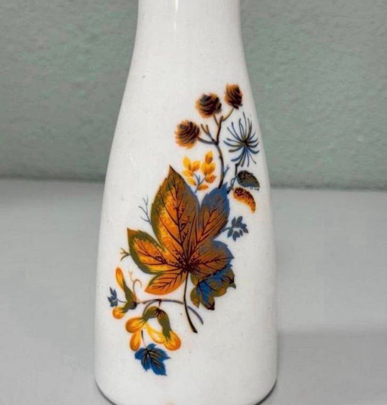 Antiek Vintage wit witte Vaas 25cm met bloemen bloem paint, Antiek en Kunst, Ophalen of Verzenden