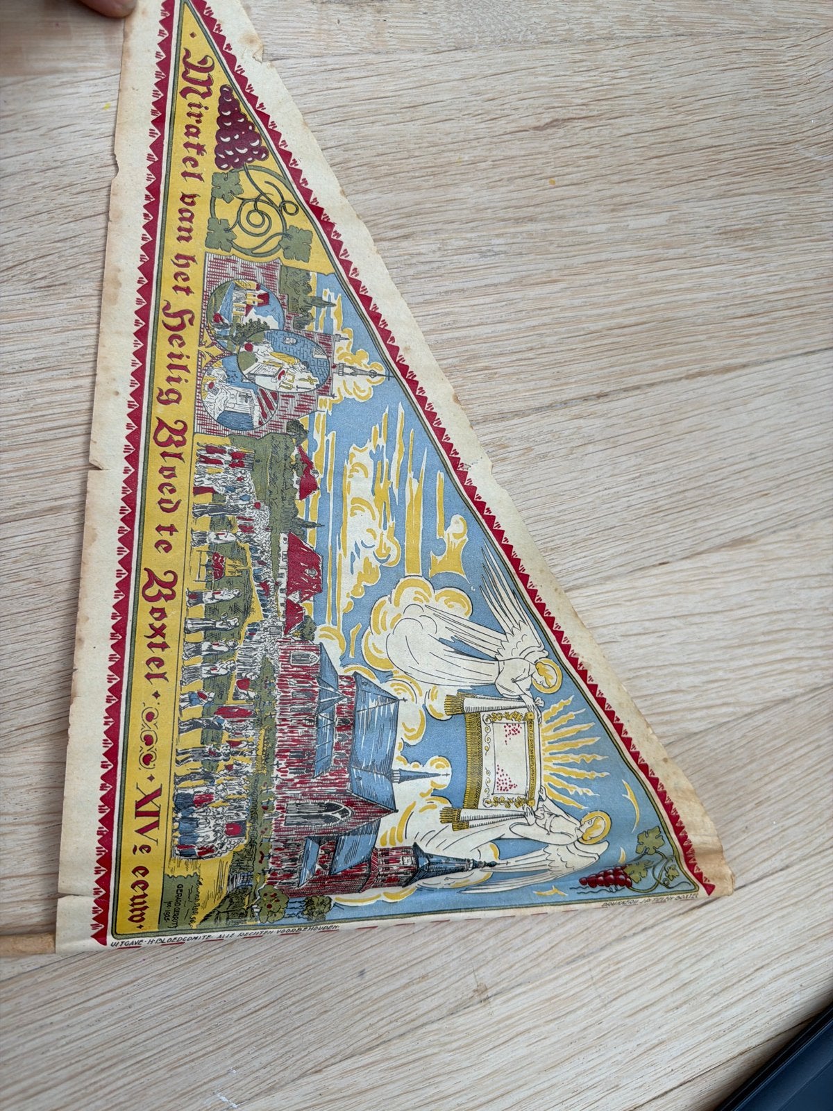 Papieren vlag H. Bloedprocessie Boxtel - Collectors item, Ophalen of Verzenden, Gebruikt, Overige typen, Christendom | Katholiek