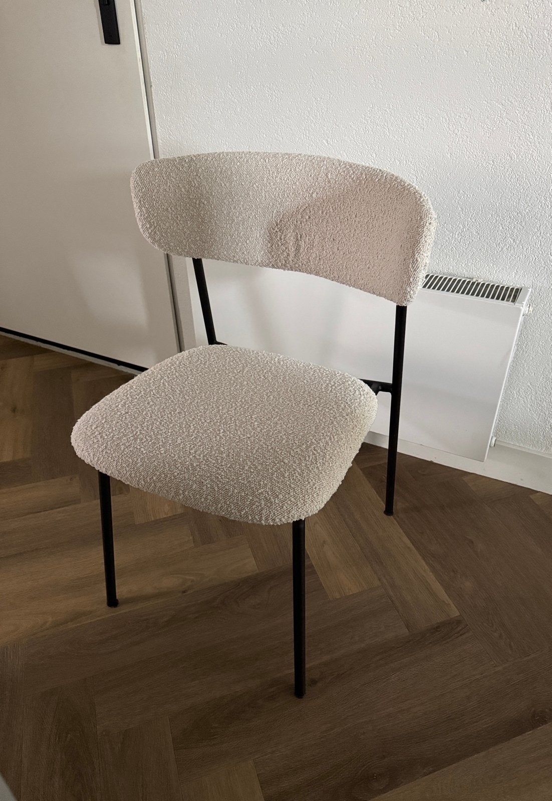 Teddy boucle eetkamerstoel, Ophalen, Zo goed als nieuw, Eén