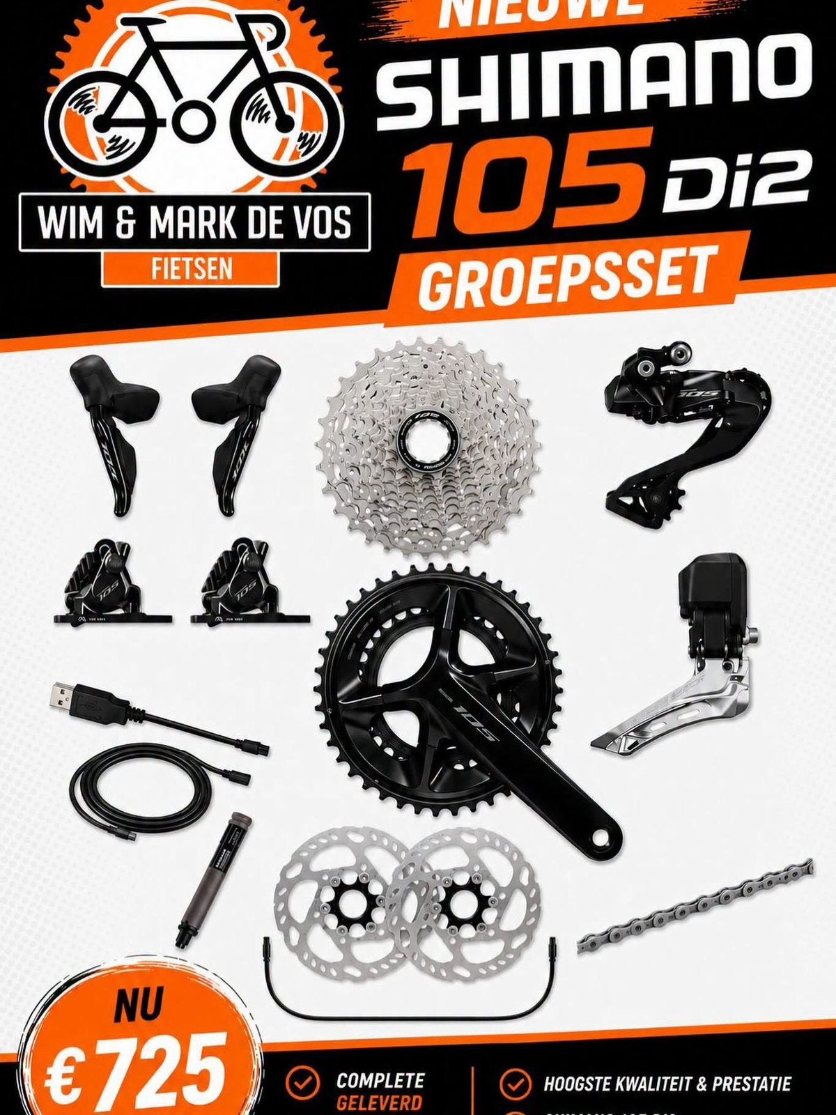 Nieuwe shimano 105 di2 groepen nu €725,-, Ophalen, Nieuw