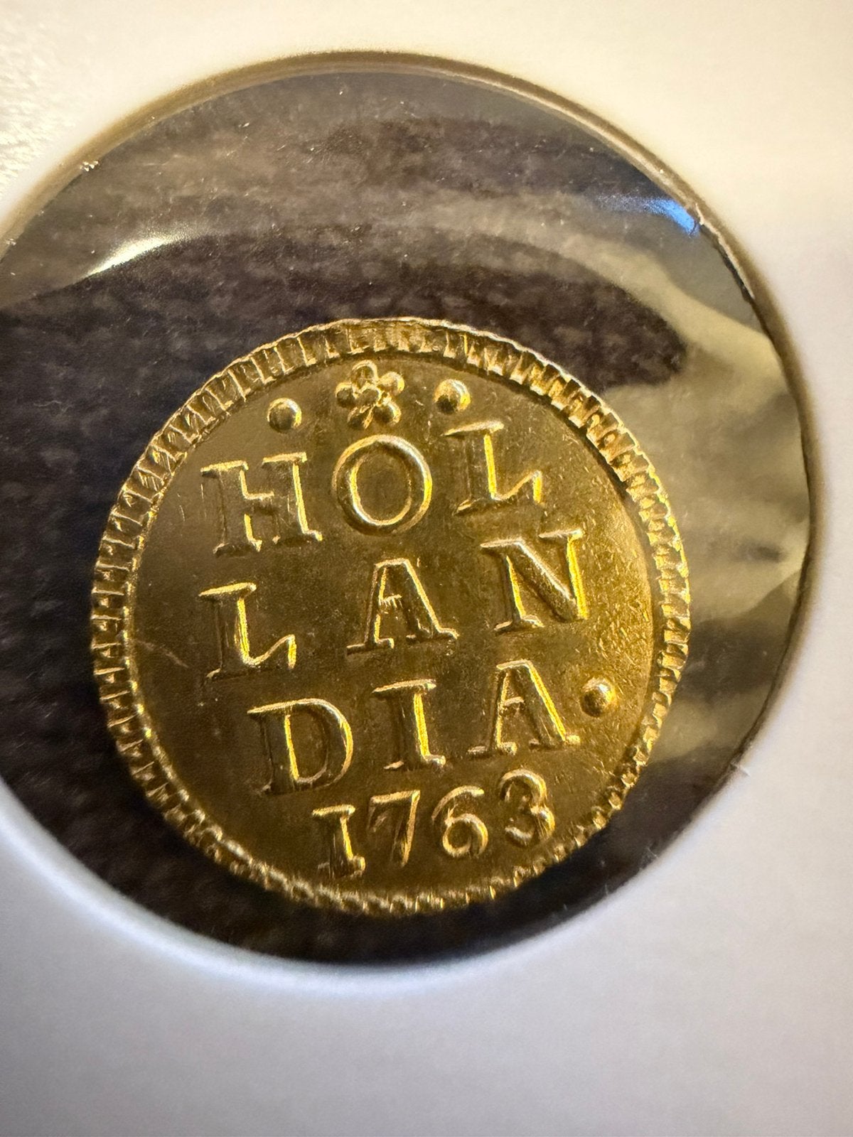 Gouden bezemstuiver 1763 Hollandia, Vóór koninkrijk, Losse munt, Goud, Overige waardes