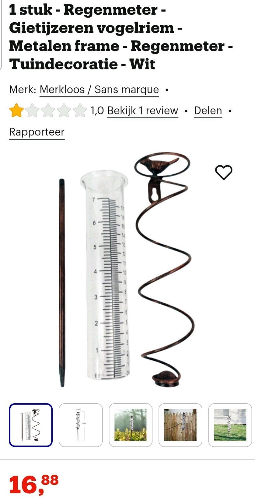 Nieuw regenmeter, Overige typen, Ophalen of Verzenden, Nieuw, Metaal