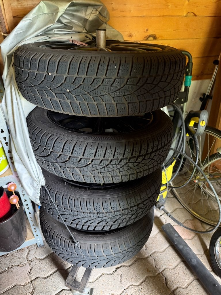 Winterbanden mini op zwarte velg 175/60 R16, Ophalen, Gebruikt, 16 inch, 175 mm