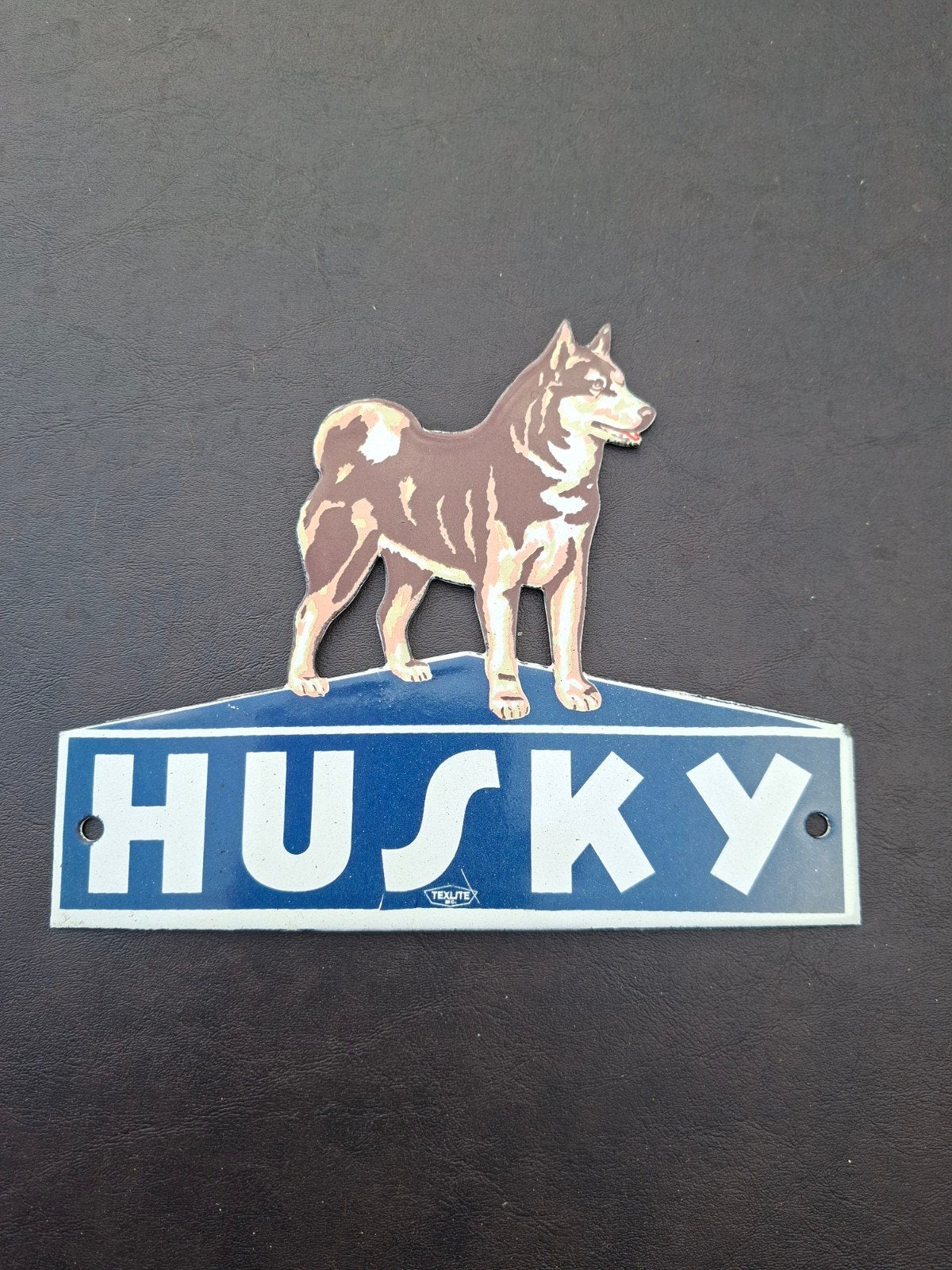 Emaille Husky (texlite/olie) bordje, Ophalen of Verzenden, Reclamebord