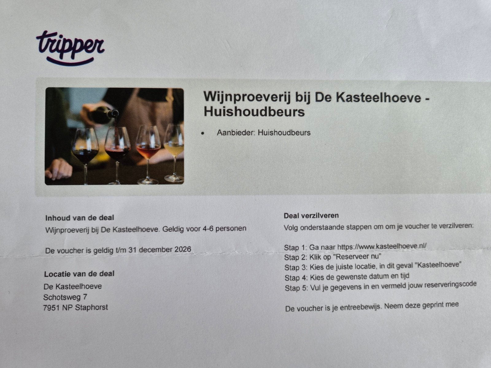 Wijnproeverij bij De Kasteelhoeve, Drie personen of meer, Overige soorten, Overige typen