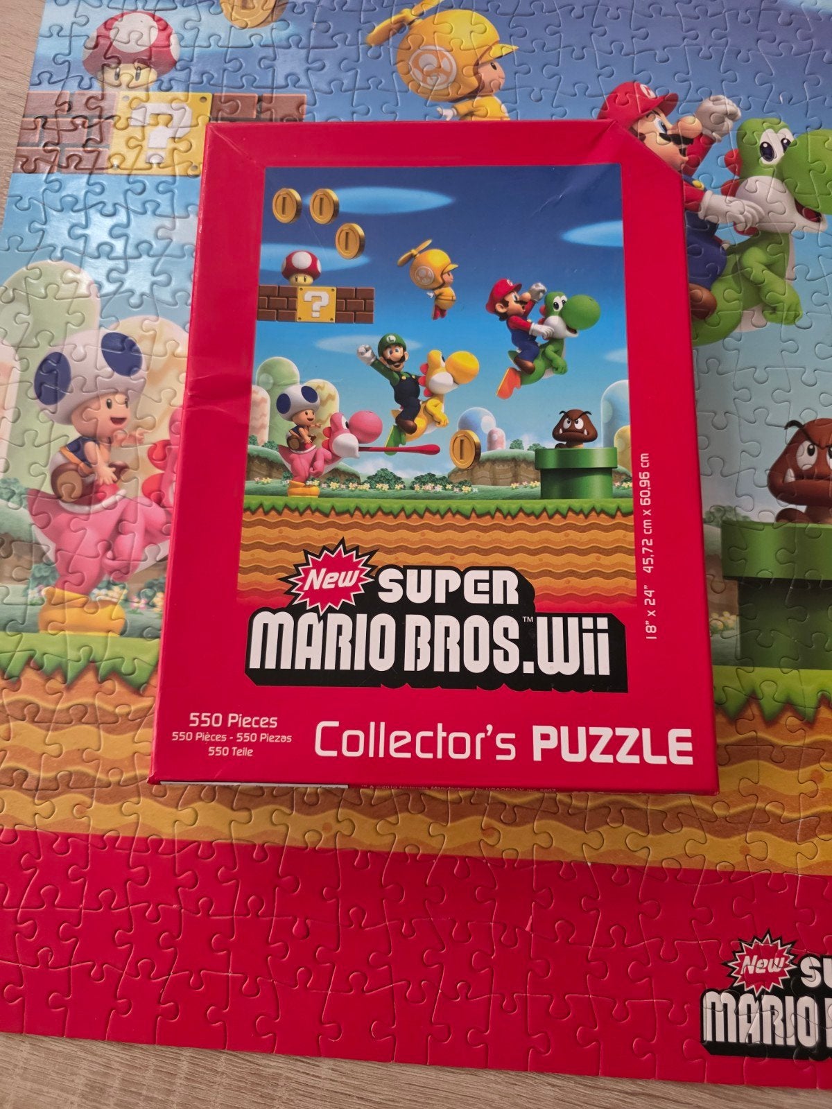 Puzzel 550 stukjes super Mario bross wii, Ophalen of Verzenden, 500 t/m 1500 stukjes, Zo goed als nieuw