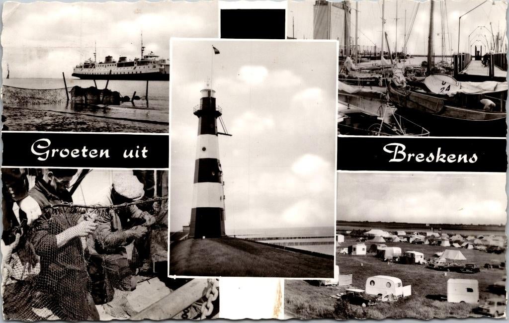Groeten uit Breskens - 2 ansichtkaarten, Verzenden, 1960 tot 1980, Gelopen, Zeeland