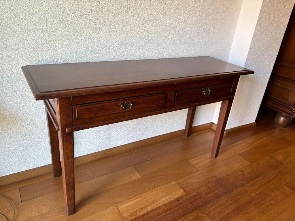 Vintage sidetable, Ophalen, 100 tot 150 cm, Klassiek, Eikenhout