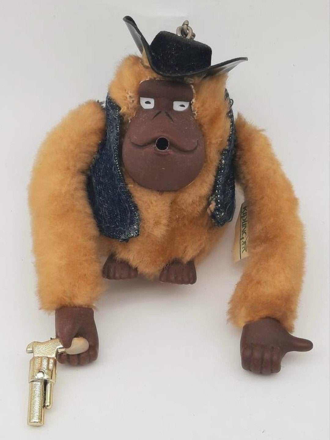 Kipling bruin Aapje Hans Cowboy met pistool sleutelhanger, Verzamelen, Ophalen of Verzenden, Gebruikt