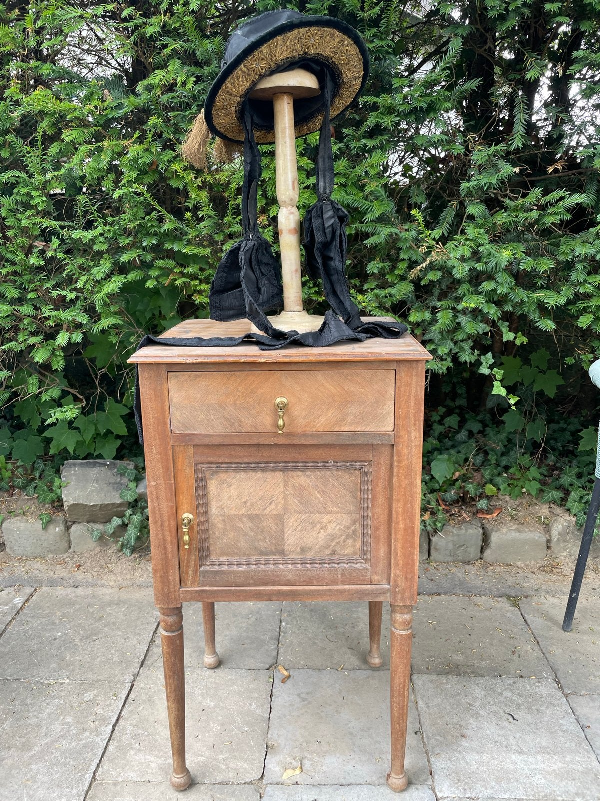 Brocante houten nachtkastje met lade, Antiek en Kunst, Ophalen