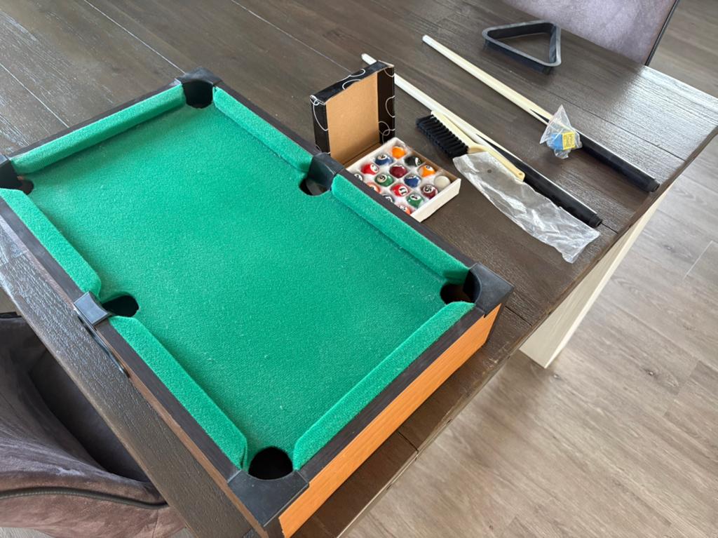 Mini biljarttafel, Ophalen, Biljarttafel
