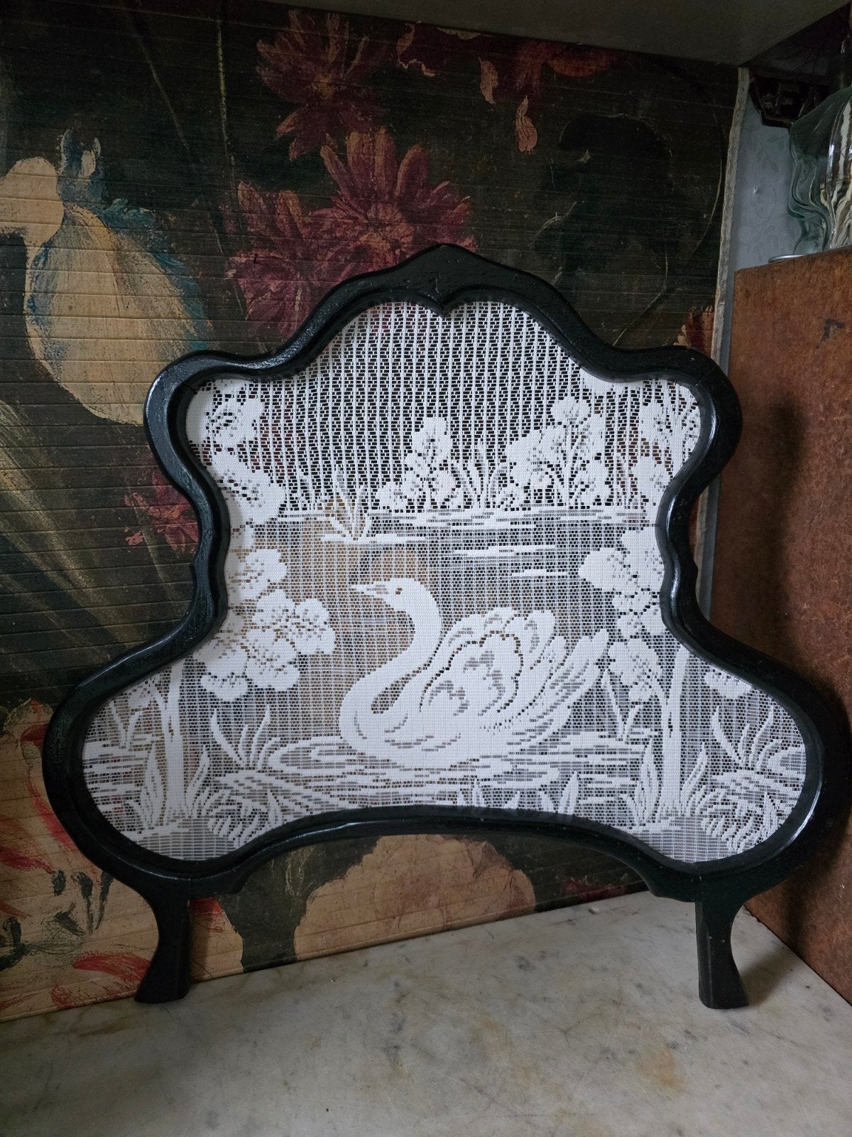 Antiek zwart houten raamhor zwaan nr60, Antiek en Kunst, Ophalen of Verzenden