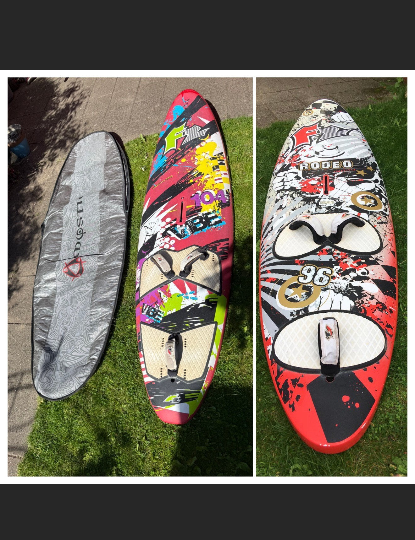 2x F2 Windsurfplank: Vibe 104L -Rodeo 96L Freestyle/Freeride, Ophalen of Verzenden, Gebruikt, F2, Plank