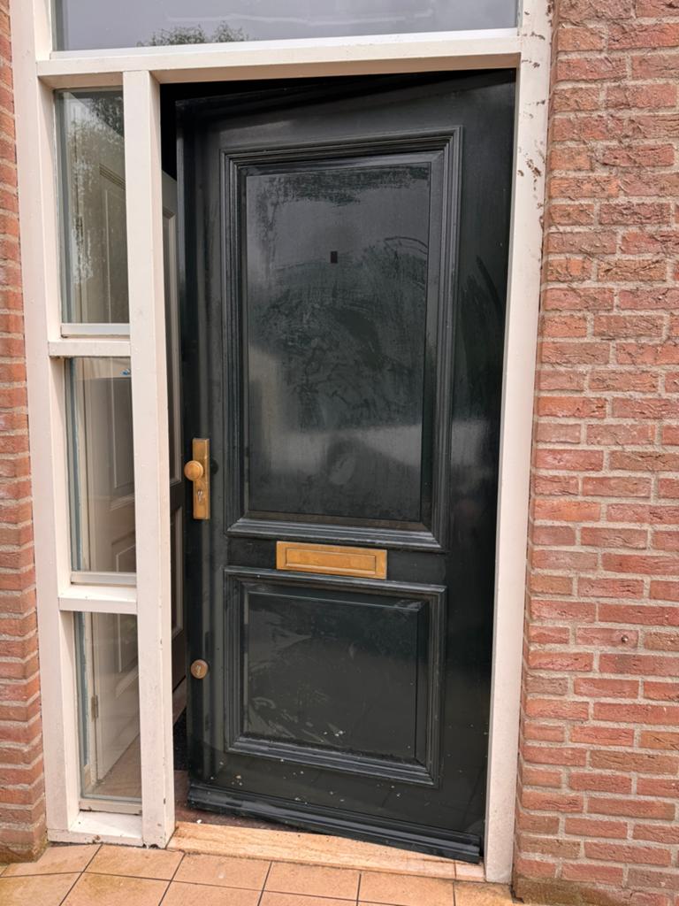 Klassieke Buitendeur met Kozijn en Glas, Doe-het-zelf en Verbouw, Deuren en Horren, Gebruikt, 215 cm of meer, Buitendeur, Hout