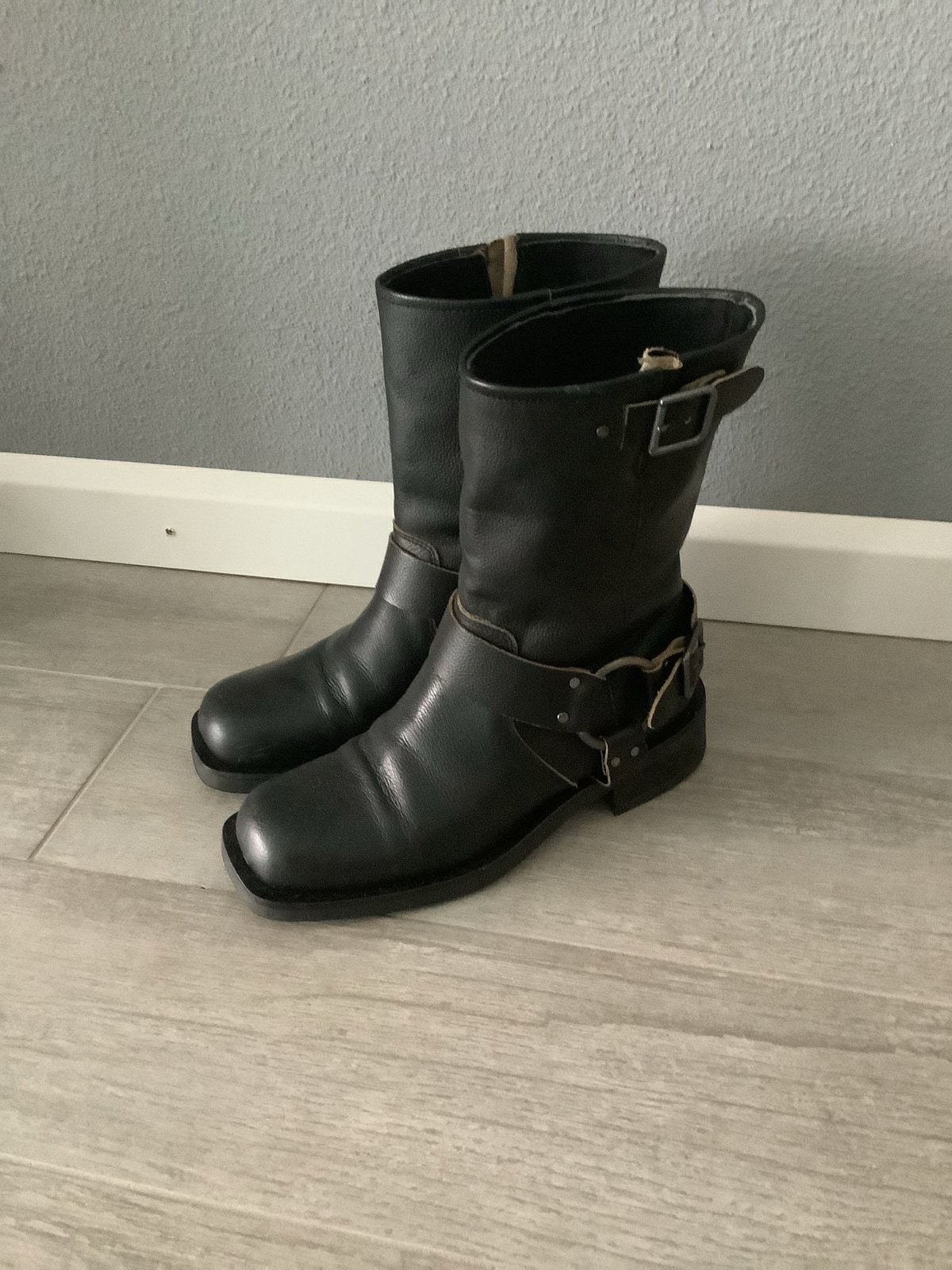 Ann Rocks Biker Boots Zwart Leer Maat 37 - Nieuwstaat, Ophalen of Verzenden, Nieuw, Zwart, Lage of Enkellaarzen