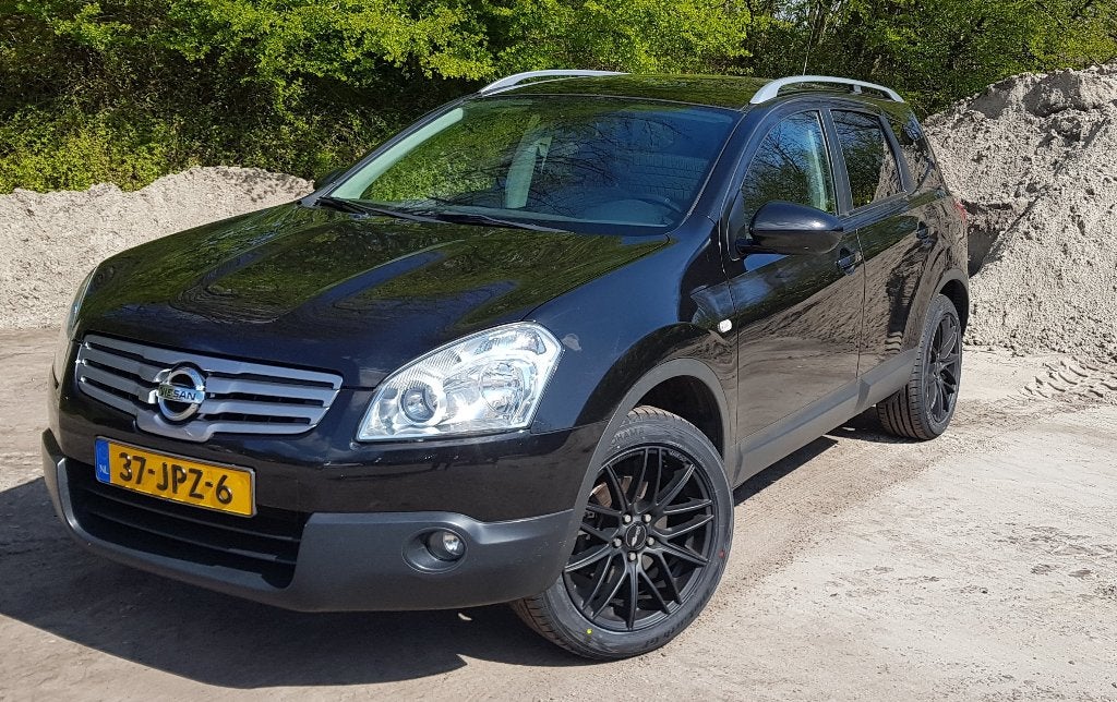 Nissan Qashqai+2 2.0 2WD 2009 Zwart, Auto's, Voorwielaandrijving, Stof, Zwart, 4 cilinders