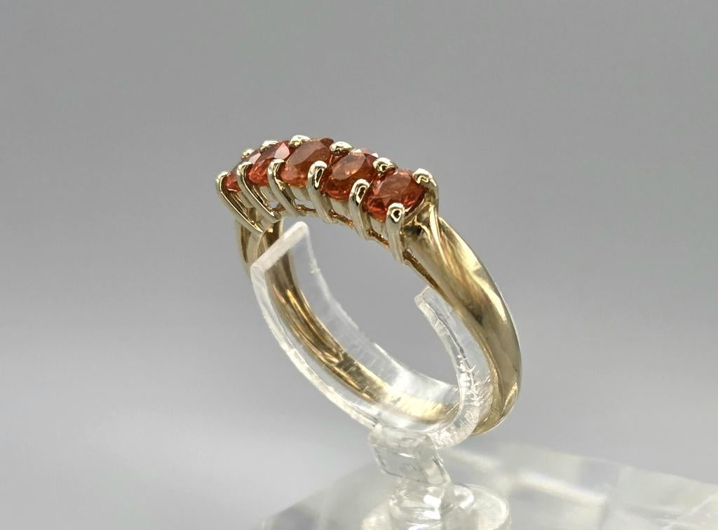 Gouden Vintage ring met edelsteen vuuropaal. 2026/260., ., Oranje, Ophalen of Verzenden, Zo goed als nieuw