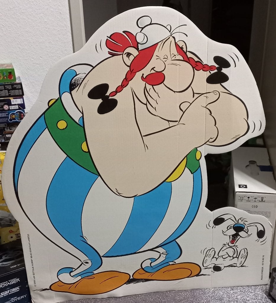 Asterix obelix idefix grote plaat karton ,nog in goede staat, Ophalen, Asterix en Obelix, Zo goed als nieuw, Plaatje, Poster of Sticker
