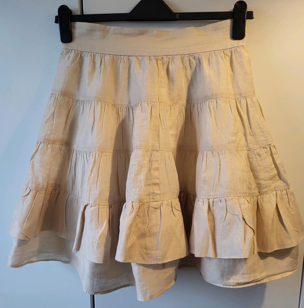 Nieuwe Sandro linnen rok in maat 36, Zadig & Voltaire, Beige, Nieuw, Ophalen of Verzenden