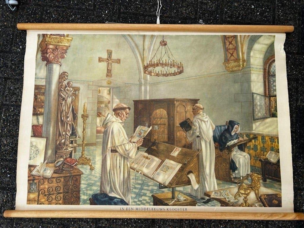 In een middeleeuws klooster, Antiek en Kunst, Ophalen of Verzenden, Geschiedenis