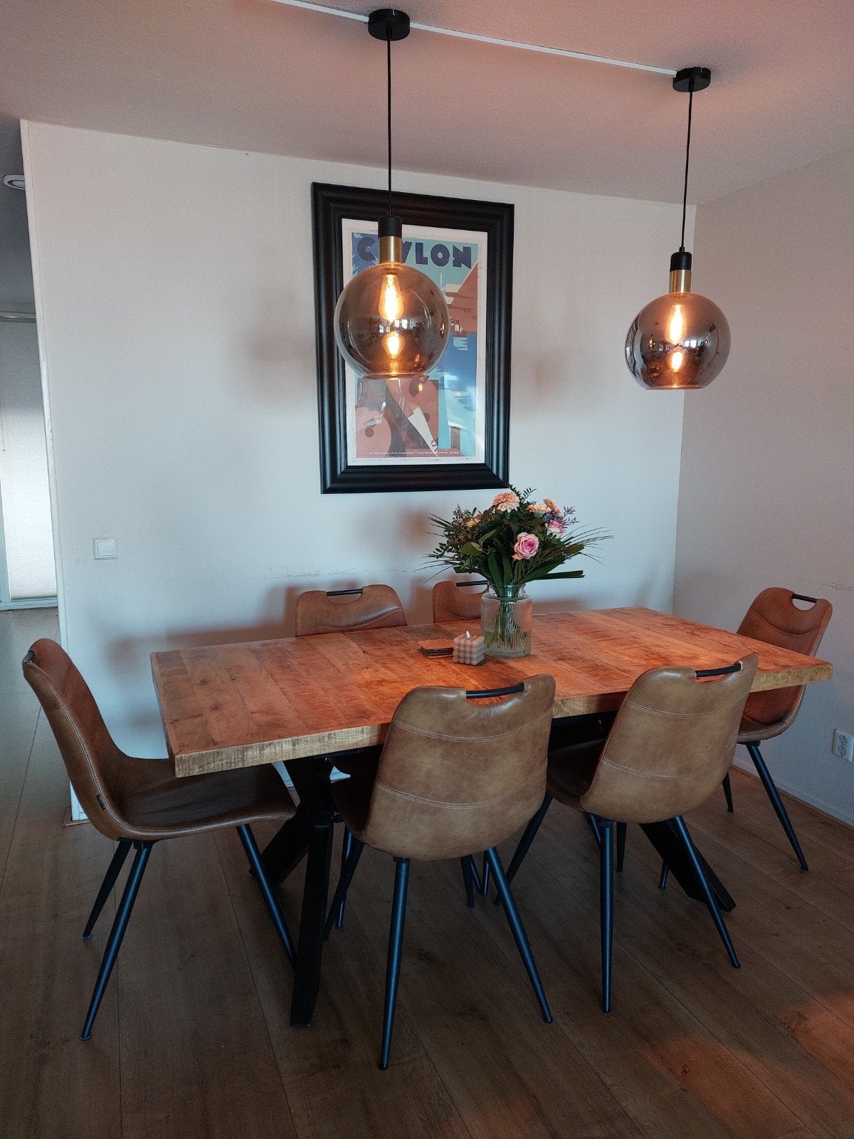 Moderne Industriële Hanglampen - Set van 2, Ophalen, E27 (groot), Zo goed als nieuw, Glas