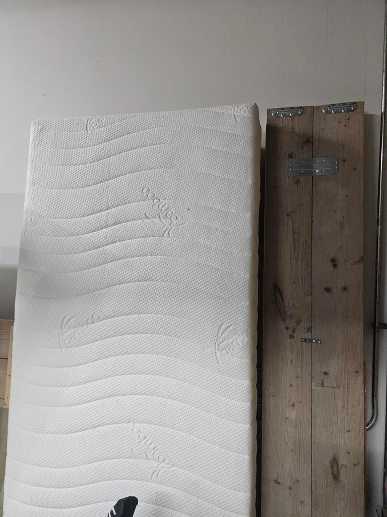 Een persoonsbed steiger hout look, Ophalen of Verzenden