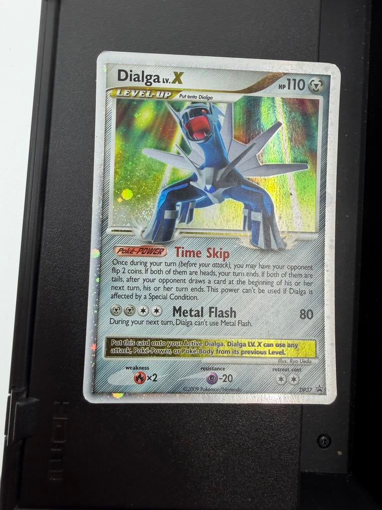 Dialga LV.X Pokémon Kaart - HP 110 - Foil, Ophalen of Verzenden, Gebruikt, Losse kaart, Foil