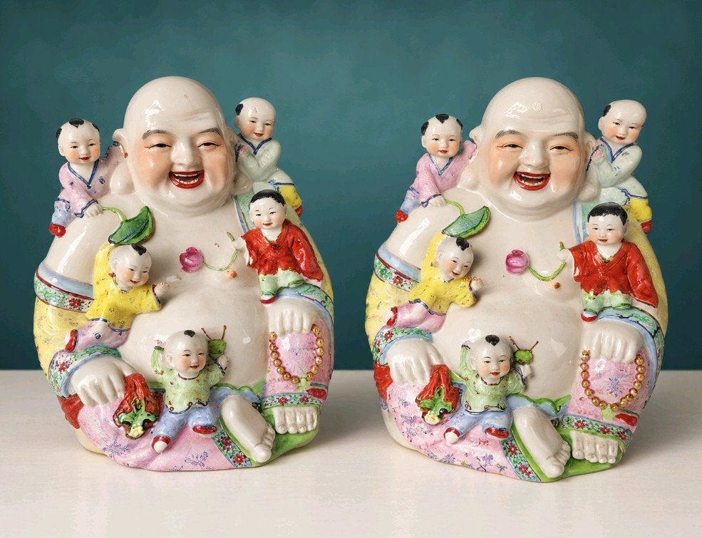 Antieke Chinese Porseleinen boeddha groot 30cm, Antiek en Kunst, Ophalen
