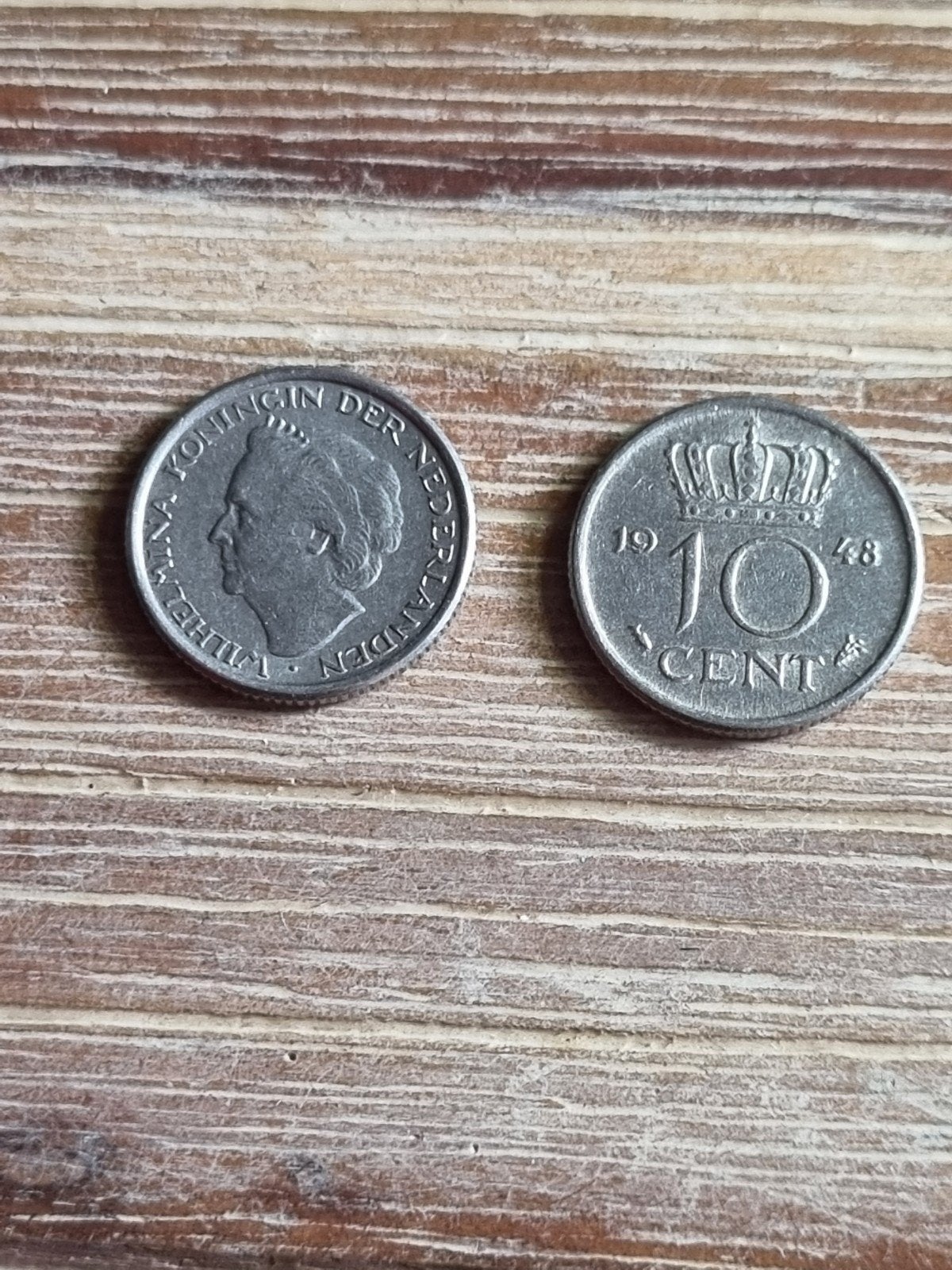 Nederlandse 10 cent munt Koningin Wilhelmina 1948, Postzegels en Munten, Ophalen of Verzenden, Koningin Wilhelmina, 10 cent