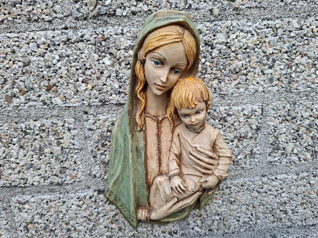 vintage wandecoratie maria met kindje jezus, Ophalen of Verzenden