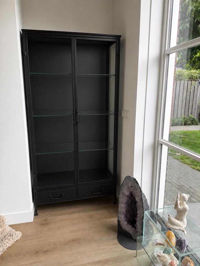 Industriële vitrinekast 90x180 cm Woonexpress, Ophalen, 50 tot 100 cm, Zo goed als nieuw, Metaal