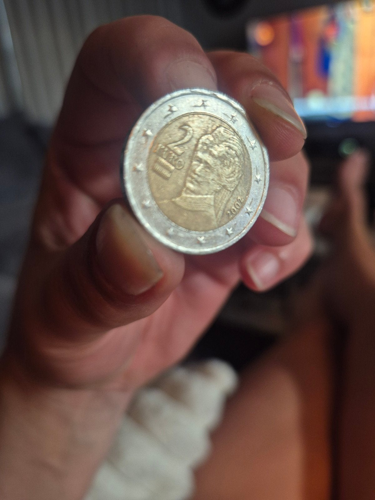 Zeldzame 2 Euro munt Griekenland 2002 met uitgelopen sterren, Postzegels en Munten, Ophalen of Verzenden, Griekenland, 2 euro