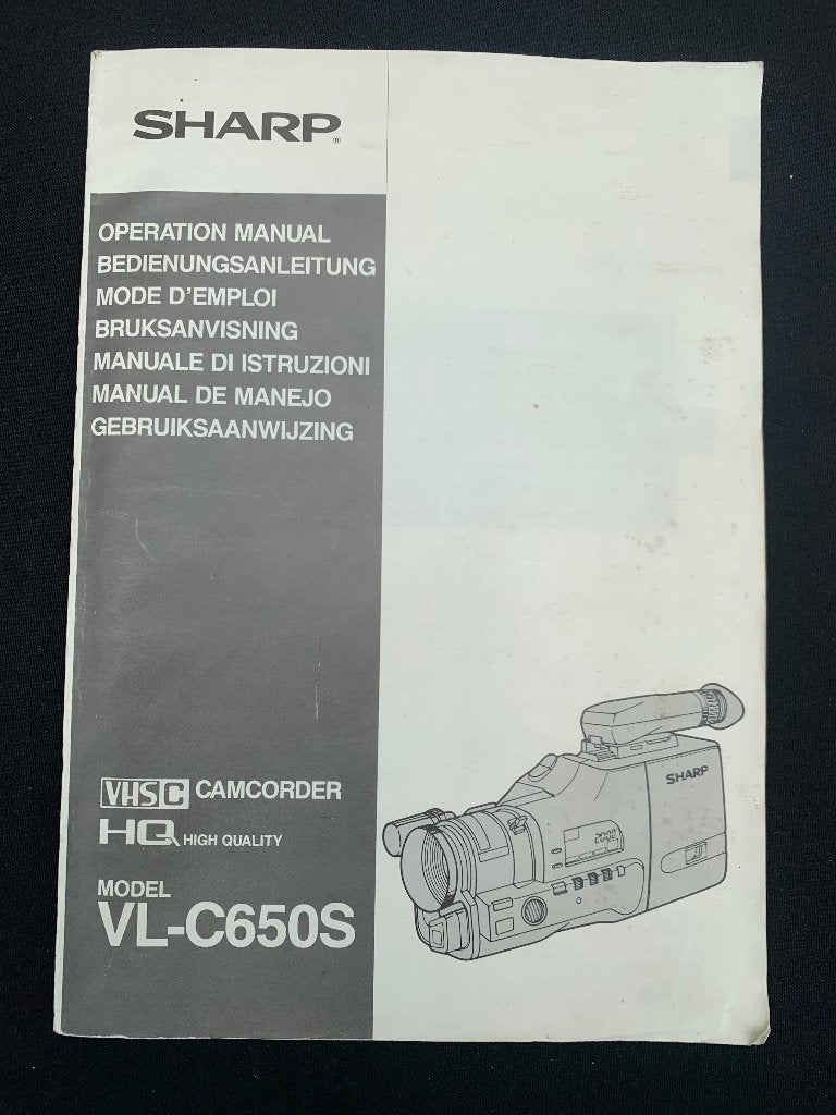 Sharp VL-C650S VHS-C Camcorder met handleiding, Ophalen of Verzenden, VHS-C of SVHS-C, Camera