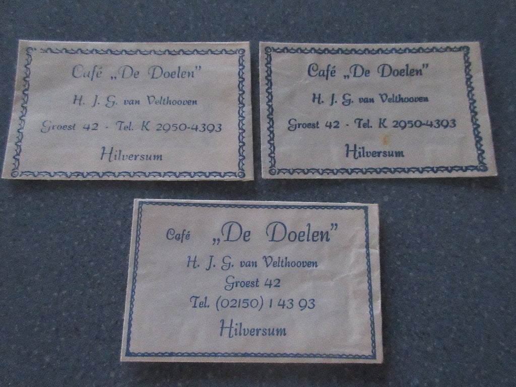3 x Hilversum, café De Doelen, Verzenden, Nederland